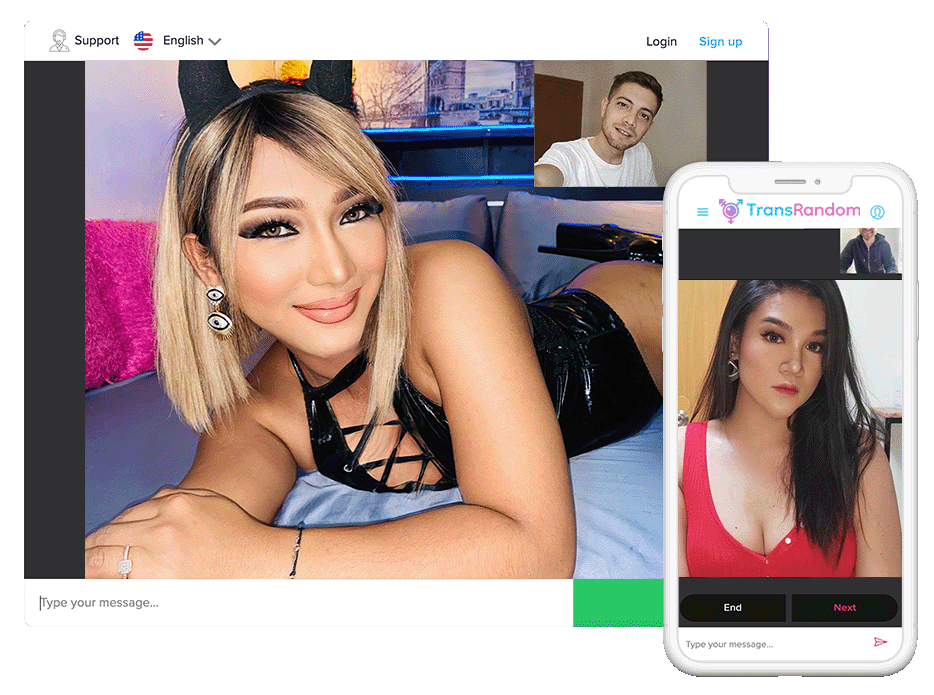 Random video chat interface